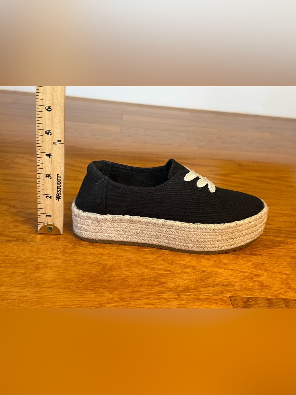 TOMS Alpargata Platform Rope Espadrille Lace Up Sneakers Black Canvas Womens 6 - Picture 10 of 10